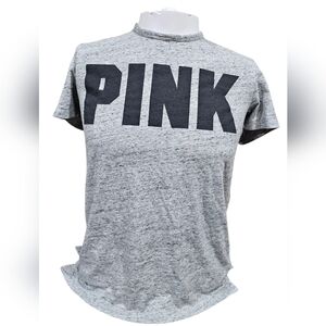 Gray PINK Victoria's Secret Logo Women's Top Tie Bsck Size‎ Extra Small